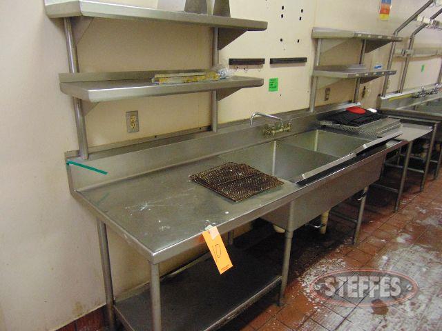 Stainless table w/double sink,